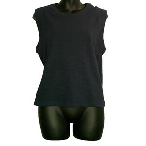 Evereve Faherty Navy Small Sunwashed Slub Muscle Tank Organic Cotton